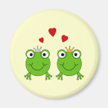 Frog Princess and Frog Prince, with hearts. Magnet