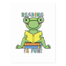 Frog Reading is Fun T-shirts and Gifts Post Card