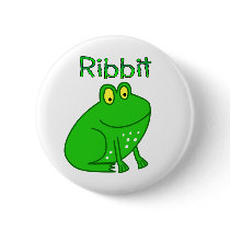 Frog Ribbit Pinback Button