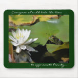 Frog Water Lily Inspirational Photo Mousepad