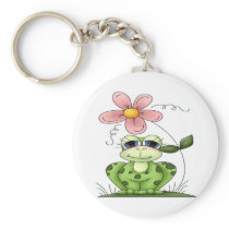 Frog with flower keychains