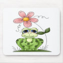 Frog with flower mousepads
