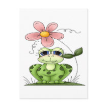 Frog with flower post cards