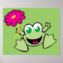 Frog With Flower posters