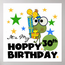Froggie Hoppy 30th Birthday Poster