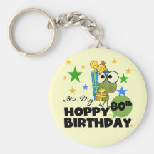 Froggie Hoppy 80th Birthday Keychains