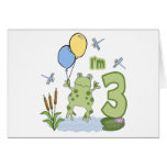 Froggy 3rd Birthday Invitations Greeting Cards