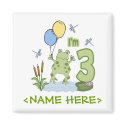 Froggy 3rd Birthday magnets