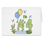 Froggy 4th Birthday Invitations Greeting Card