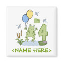 Froggy 4th Birthday magnets