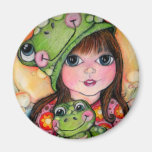 Froggy Fun - Ribbit - Frog Design Refrigerator Magnets