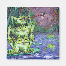 Froggy Night Refrigerator Magnet