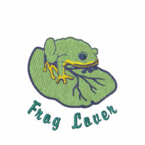 Froggy On Lily Pad Emrboidered Customisable Ts