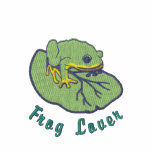 Froggy On Lily Pad Emrboidered Customisable Ts embroidered shirts