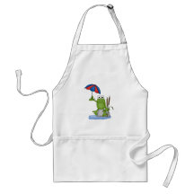 froggy sitting under umbrella aprons