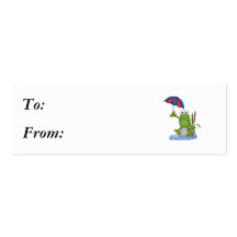froggy sitting under umbrella business cards
