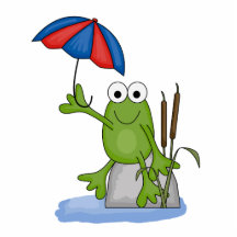 froggy sitting under umbrella cut outs