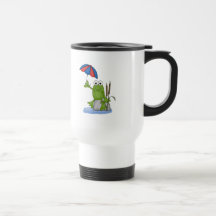 froggy sitting under umbrella mug