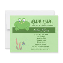 Froggyville Cute Frog Baby Shower Invitation