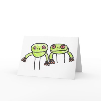 frogs greeting card by plellski