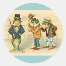 Frogs on the Street Round Sticker