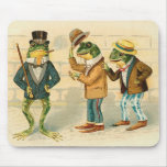 Frogs on the Street - Vintage Art mousepads