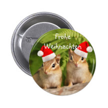 Frohe Weihnachten Santa Baby Chipmunks Button