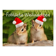 Fröhliche Weihnachten Santa Baby Chipmunks Card