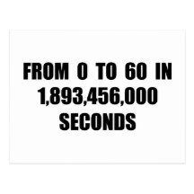 From  0 to 60 in seconds post card