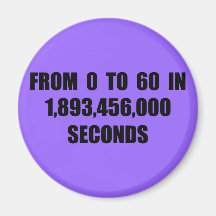From  0 to 60 in seconds refrigerator magnets