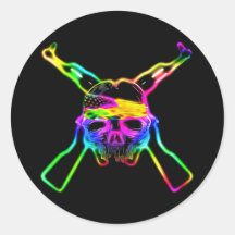 From My Cold Dead Fingers Neon Round Sticker