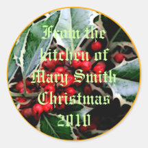 From the Kitchen of ...Holiday Canning Labels Stickers