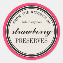 "From the Kitchen of" Label, Strawberry Preserves Round Sticker