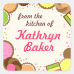 From the Kitchen Of Name Label, Assorted Cookies Square Sticker