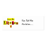 From the Kitchen of Retro Custom Skinny Recipe Tag business cards