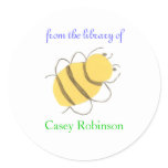 "From the library of" bee bookplate sticker