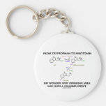 From Tryptophan To Serotonin (Chemistry Humour) Key Chain