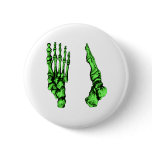 Front and side view of bones of the feet - green pins