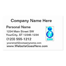 Front Facing Blue and White Single Speaker Graphic Business Card Template