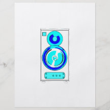 Front Facing Blue and White Single Speaker Graphic Custom Flyer