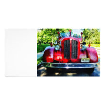 Front of Old Fire Engine Personalized Photo Card
