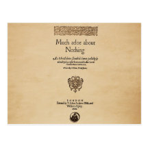 Front Piece to Much Ado About Nothing Quarto Post Cards