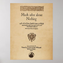 Front Piece to Much Ado About Nothing Quarto Poster