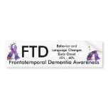 Frontotemporal Dementia Purple Ribbon Bump. Sticke bumper stickers