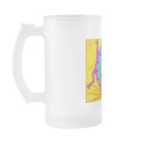 Frosted Beer Stien - Groovy Tropical Lizards Coffee Mug