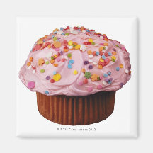 Frosted cupcake with sprinkles fridge magnet