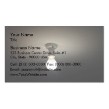 Frosted light-bulb in dark room business card
