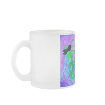 Frosted Mug - tropical lizards in sunglasses