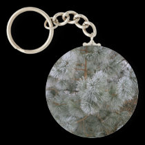 Frosted Pine On A Winter's Morining keychains