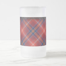 Frosted Stein - Red Lichtie Tartan - Customizable Coffee Mug